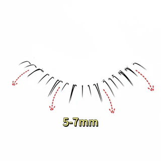 5-7-5 มม.Hand Drawn Grafting ภายใต้ขนตาธรรมชาติ Wispy Cross เริ่มต้นขนตาล่างชิ้นเดียว