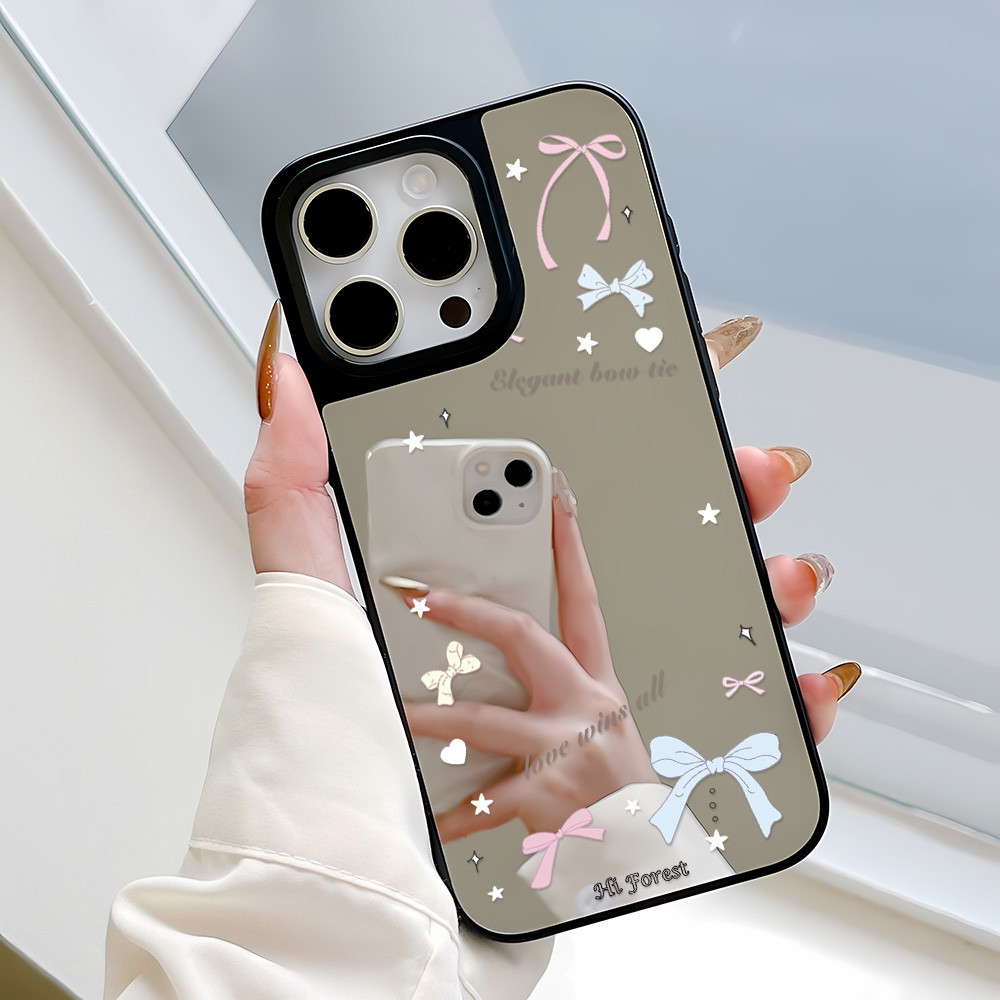 เคสโทรศัพท์ For iPhone 13 11 16 pro max Case iPhone 11 15 pro max 12 14 13 pro max กระจก กรอบสีดำ ไฮเอนด์ เปลือกแข็ง INS