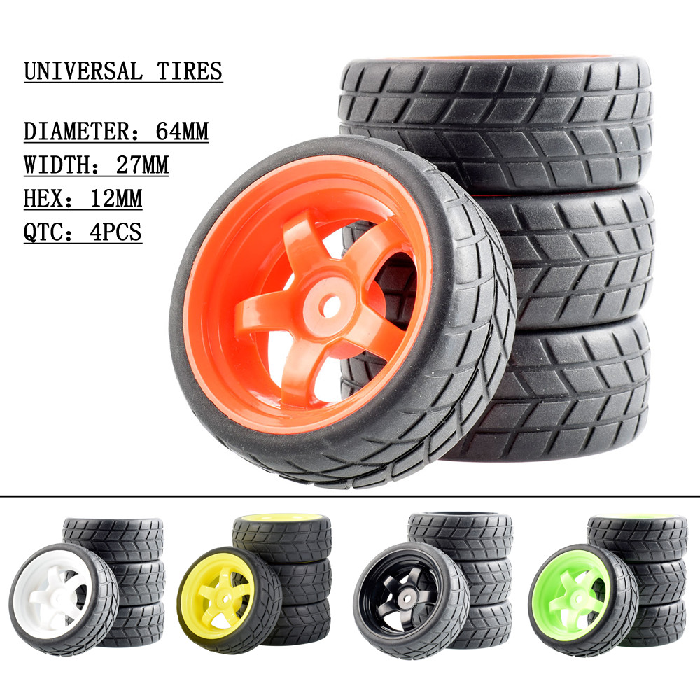 6030-6083 64 มม.ยางและชุดล้อ 4PCS สําหรับ 1:10 HSP HPI SAKURA D3 Kyosho FW06 ทั่วไป