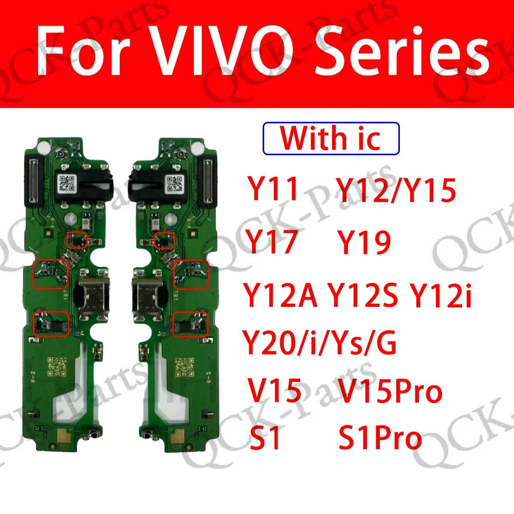 พร้อม IC USB ชาร์จสําหรับ Vivo Y11 Y12 Y15 Y17 Y19 Y20i Y20 Y20s G Y12A Y12S Y12i S1 Pro V15 Pro USB Charger พอร์ต Dock ปลั๊กซ็อกเก็ตแจ็คเชื่อมต่อ Flex Cable