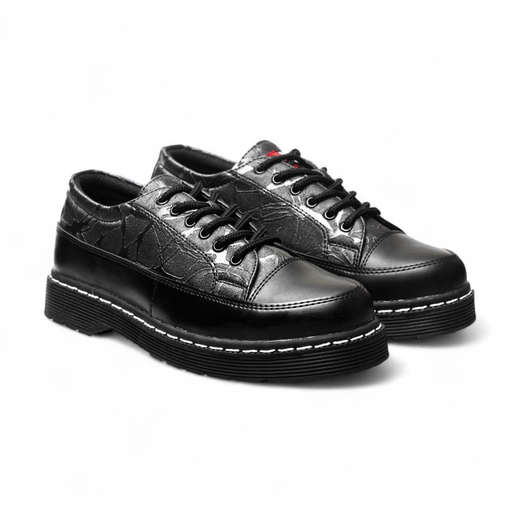 BLACKMASTER - MIX GRAIN BLACK Leather Mens Official Shoes รองเท้าโลฟเฟอร์ทํางานลําลอง