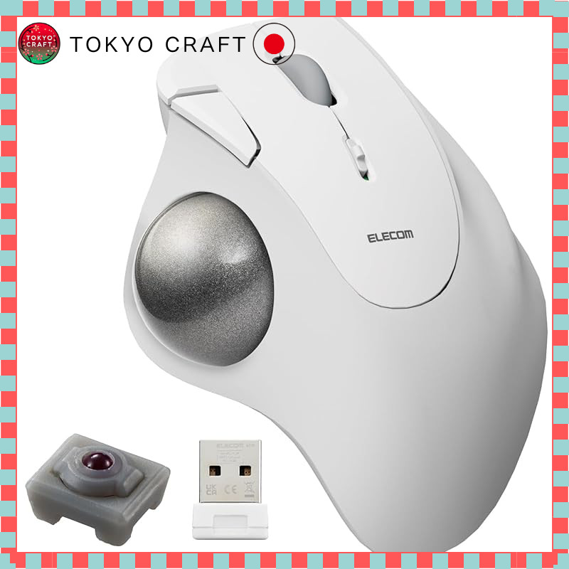 Elecom Wireless Trackball Mouse IST 2.4GHz Wireless Thumb Operation 36mm Ball Artificial Ruby Suppor