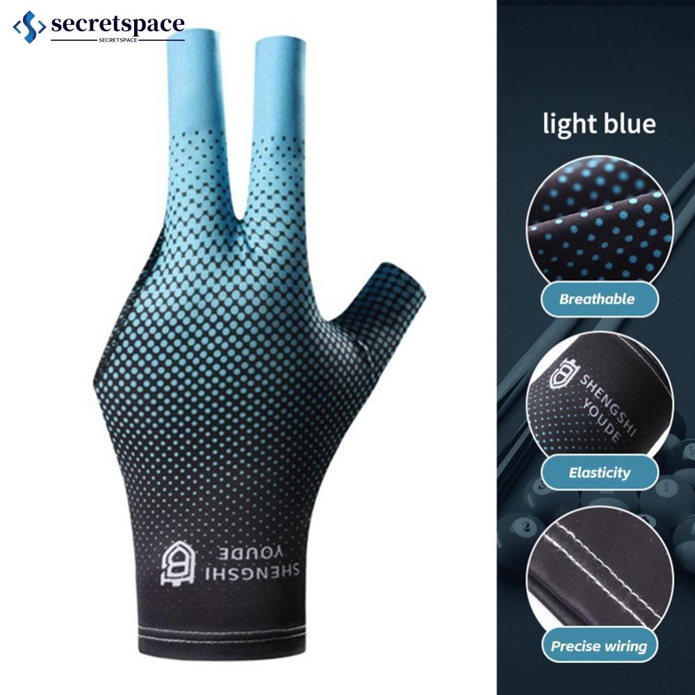 ถุงมือบิลเลียดแบบสามนิ้ว ผ้าไหมน้ำแข็ง breathable ออกแบบ.Dot สำหรับเกมส์บิลเลียดและสนุ๊กเกอร์ H5J6
