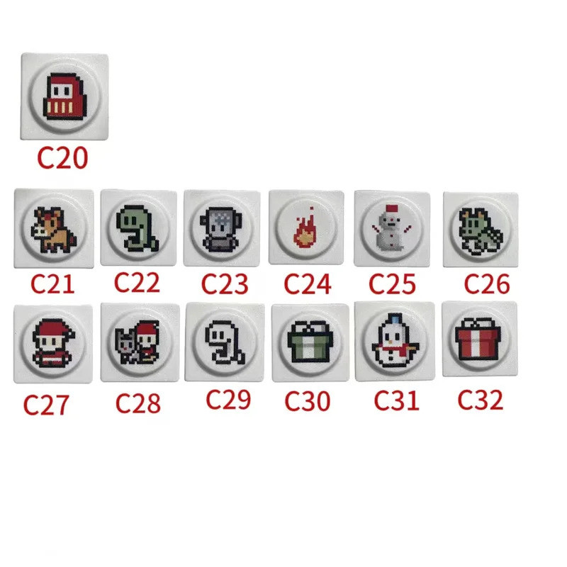Pixel Art Keycaps,น่ารัก Doys Pixel สไตล์ PBT วัสดุที่กําหนดเองคีย์บอร์ดเครื่องกล,ของขวัญคริสต์มาส