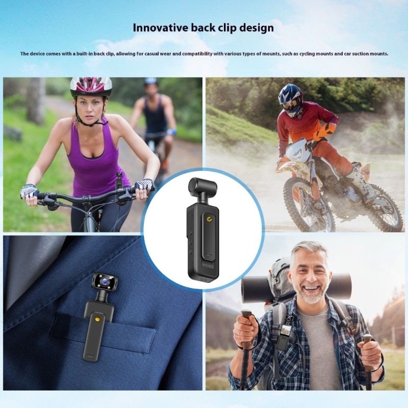 QJ 4K Action Camera 180 องศาหมุน Wifi กล้องแบบพกพากล้องกีฬา