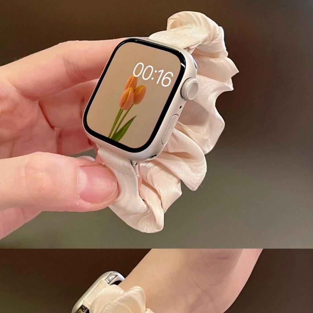 เหมาะสําหรับ applewatch789 Apple Watch iwatch6th Generation se High-End French Pearl Hair Ring Strap