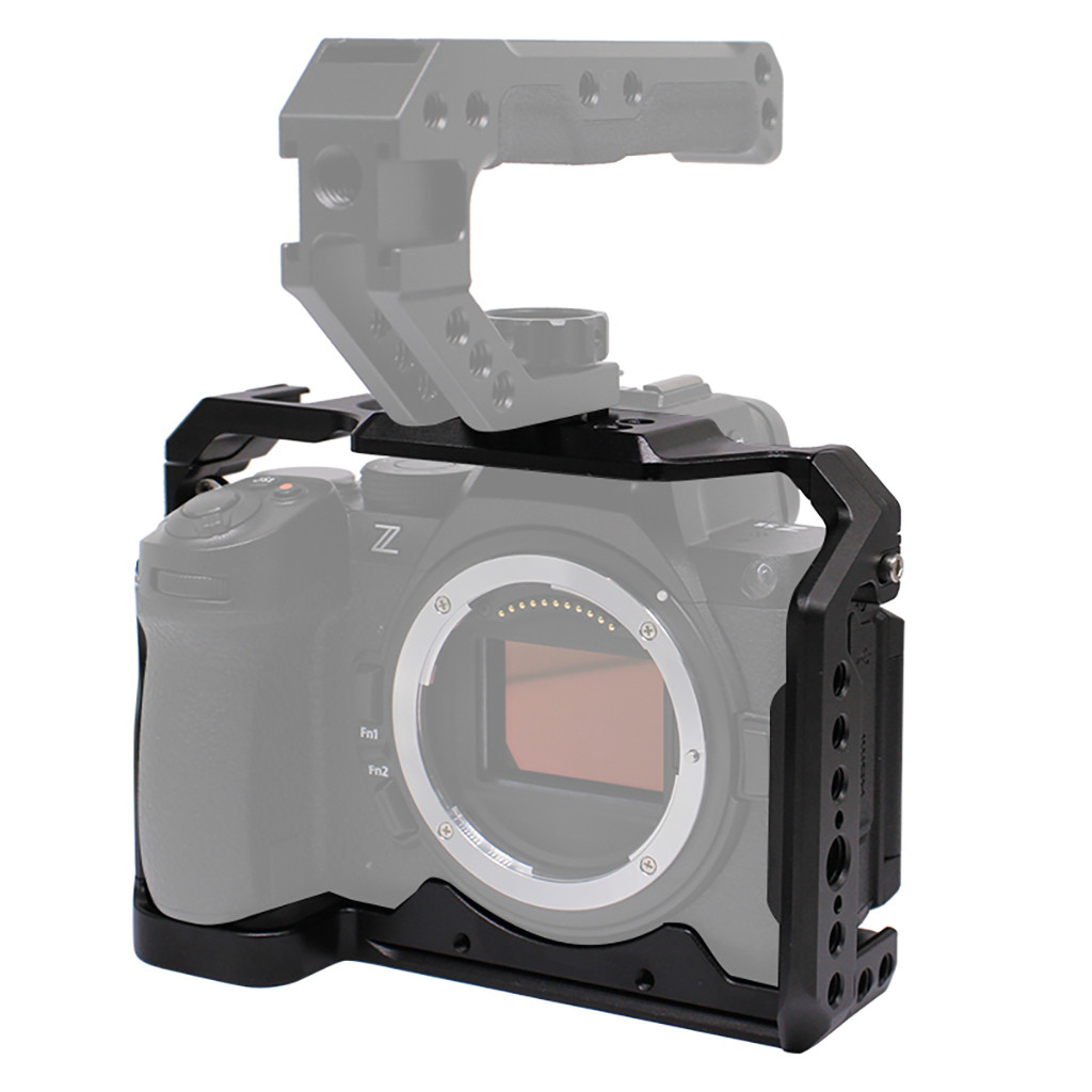 อลูมิเนียม SLR กล้อง Rig สําหรับ Nikon Z5/Z5II/Z6/Z6II/Z6III/Z7/Z7II กรอบป้องกันแนวตั้งแนวนอนอุปกรณ์