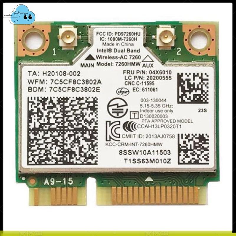 โน้ตบุ๊คในตัวการ์ดไร้สายสําหรับ 7260HMW 7260AC 867M Dual Band 5G การ์ดไร้สาย BT4.0 สําหรับ 04X6090 0