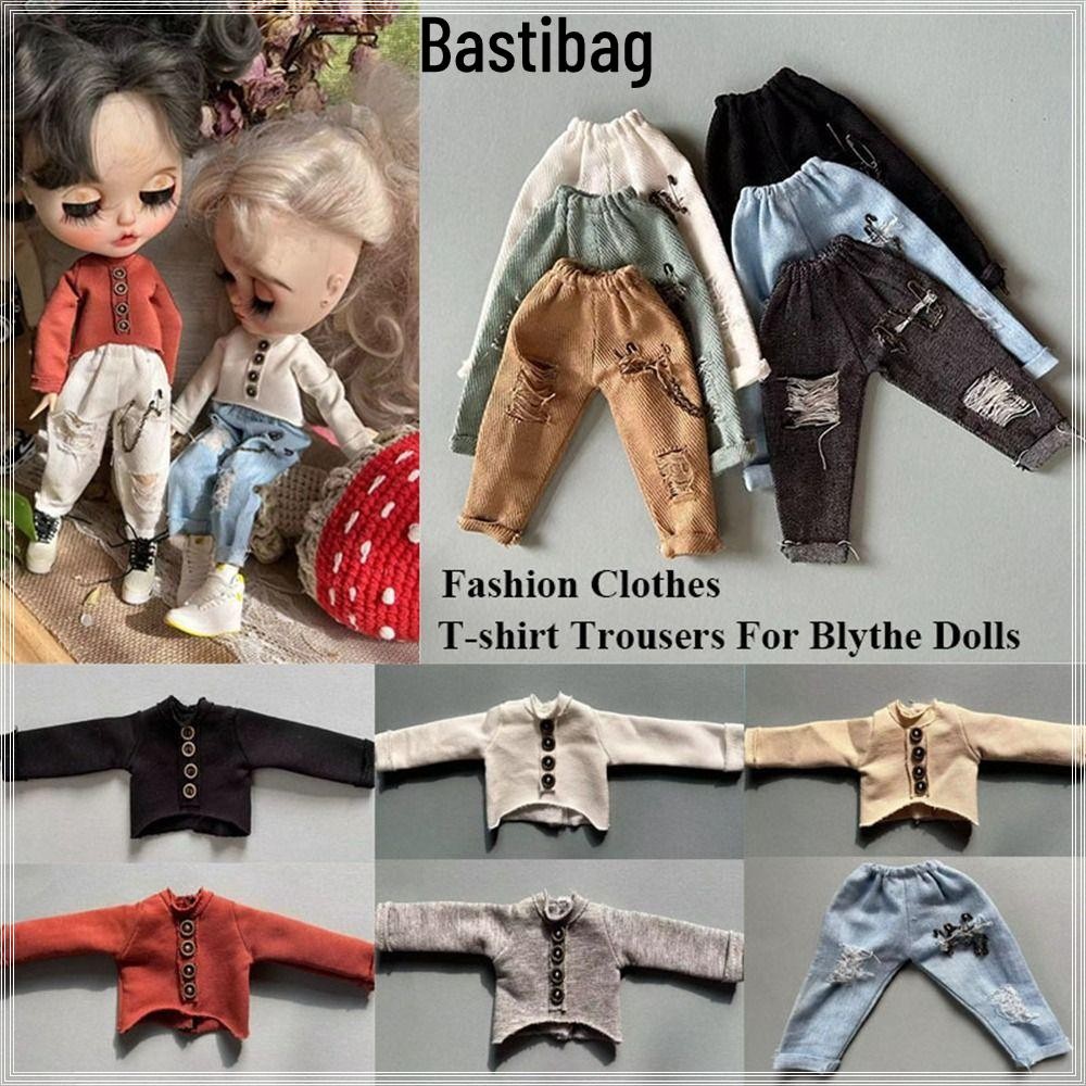 BASTIBAG เสื้อยืดกางเกง,แฟชั่นน่ารัก Casual Top,DIY Mini ตุ๊กตาเสื้อผ้าอุปกรณ์เสริมสําหรับ Blythe ตุ