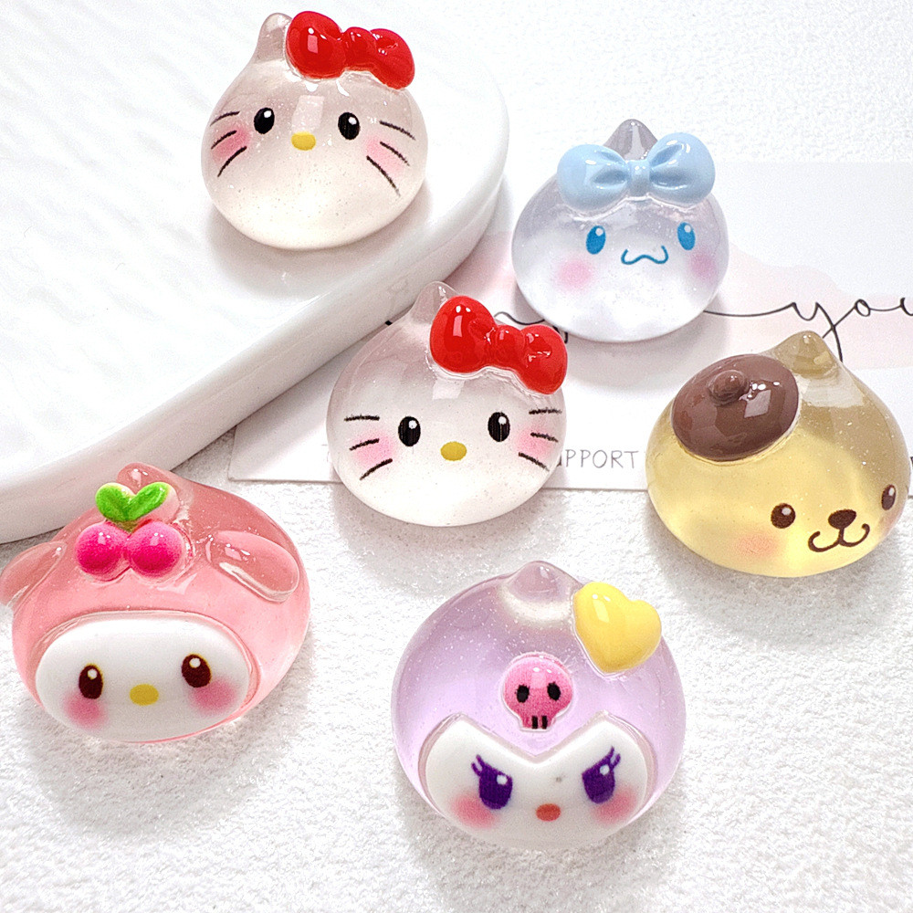 10PCS Glow Sanrio Baozi เรซิ่น Charms สําหรับ DIY (10-428)