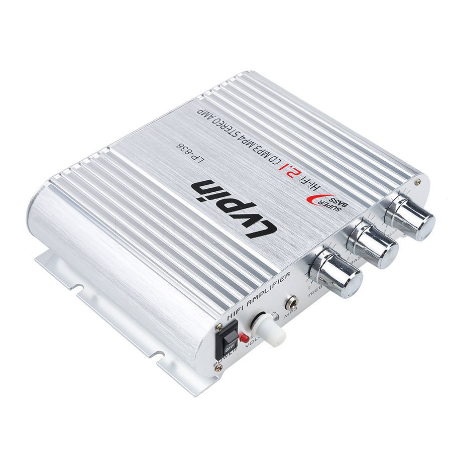Cross-Border ขายร้อน 2.1 ช่อง 12V เครื่องขยายเสียงขนาดเล็ก lvpin รถเครื่องขยายเสียงความละเอียดสูง LP