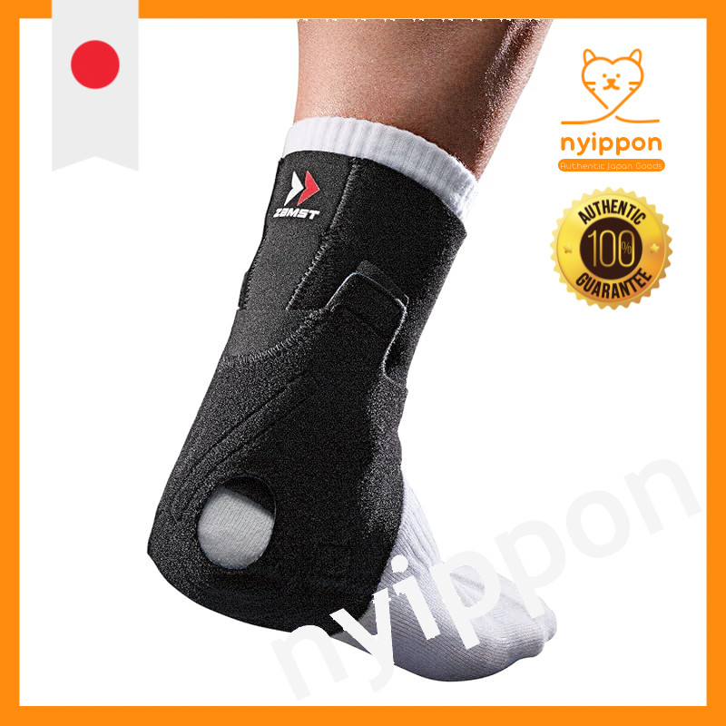 ZAMST Achilles Tendon Support AT-1 for Tennis and Volleyball, Size S/M/L/O/XO, Unisex, Black
