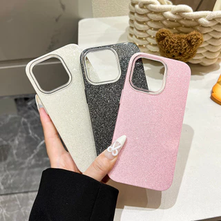 เคสโทรศัพท์มือถือ for iPhone 13 11 16 pro max Case iPhone 11 15 pro max 14 12 13 pro max กลิตเตอร์ IMD สีลูกกวาด INS