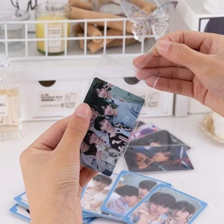 COZII ฟิล์มการ์ด,ปลอกการ์ดป๊อปคอร์น กระเป๋าเก็บบัตร,ไอดอลบัตรภาพฟิล์มป้องกัน,ฟิล์มการ์ดโปร่งใสสูง ซองใส่การ์ด 50pcs