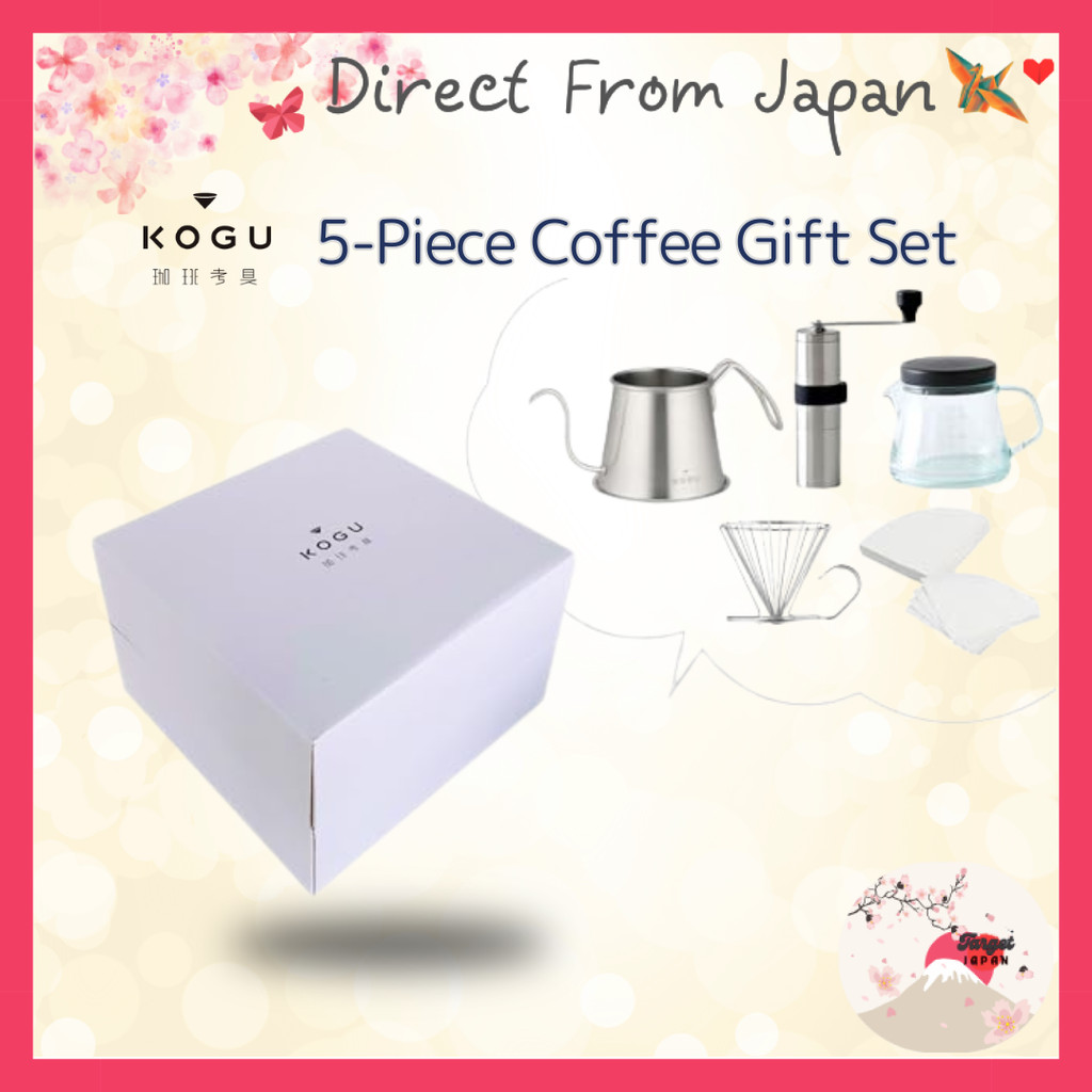 KOGU 5-Piece Coffee Gift Set – Pot, Dripper, Manual Grinder, Server & Filters, Made in Japan
