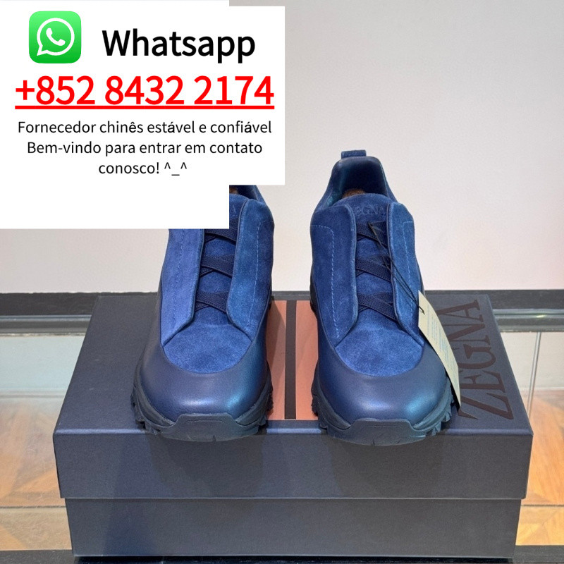 Zegna2025 รองเท้าผ้าใบแฟชั่นลําลองสําหรับผู้ชายสไตล์ใหม่รองเท้าเทนนิส