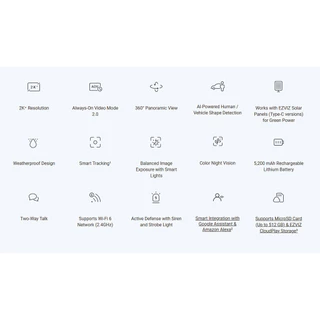 EZVIZ HB8 Lite + Solar Panel 5W SmartHome Battery Camera Kit กล้องวงจรปิดไร้สาย 2K (3MP)