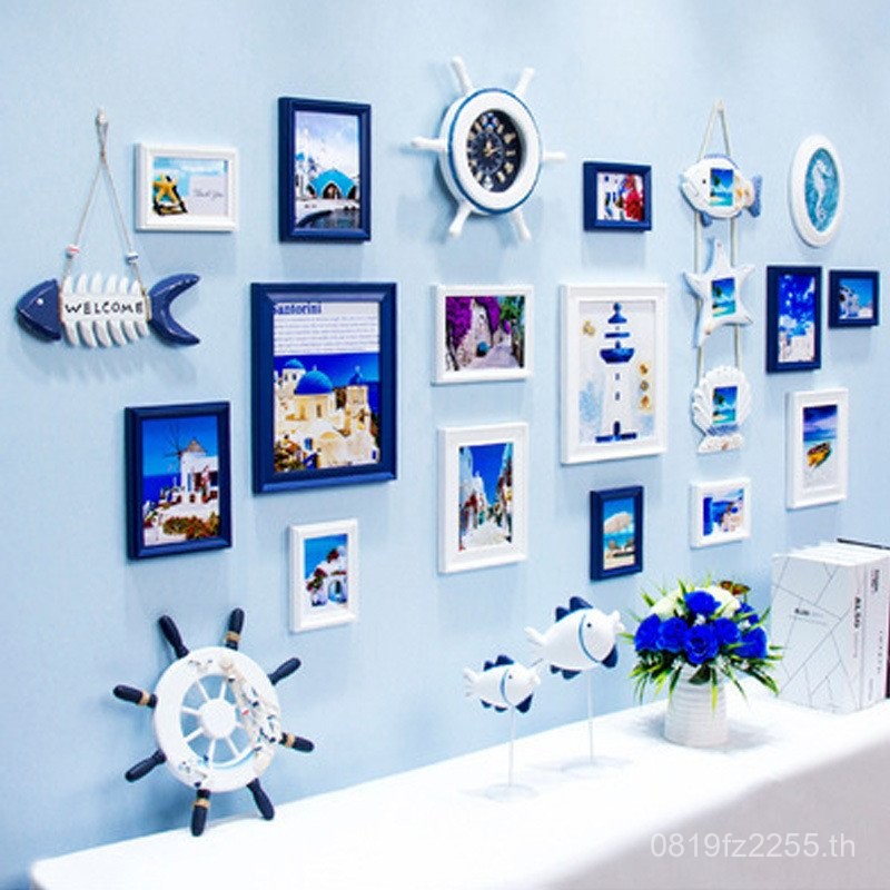 ผนังพื้นหลังสร้างสรรค์ห้องเด็กผนังนอกLK153 Ocean Photo Wall ห้องนอน LK143 กรอบรูปภาพผนังผสม OK57