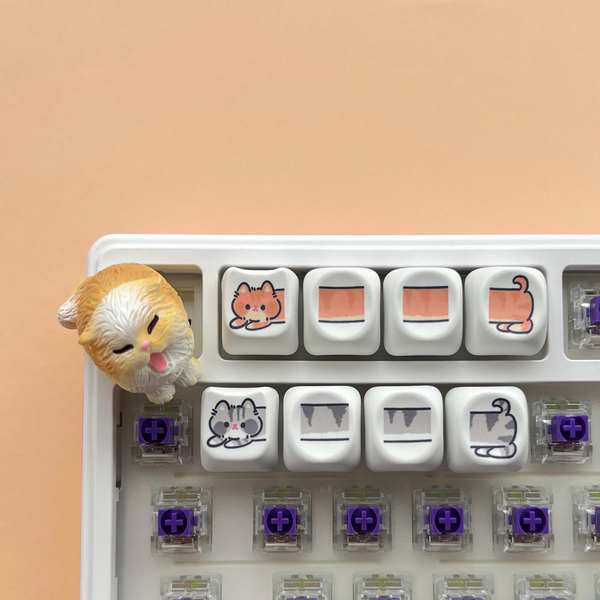 keycap ไทย sa keycap work egg keycaps Original Cat Puzzle Keycap MAO +MOA การผสมผสานระเหิด PBT8 ชิ้น