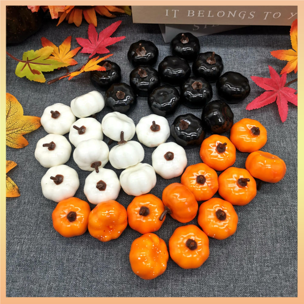 สมจริง Diy ฟักทองเครื่องประดับ Vibrant Mini ฟักทองประดิษฐ์ Bright สีส้ม Tiny Fall ตกแต่งสําหรับ Harvest เทศกาลตกแต่งฮาโลวีนตกแต่งบ้าน
