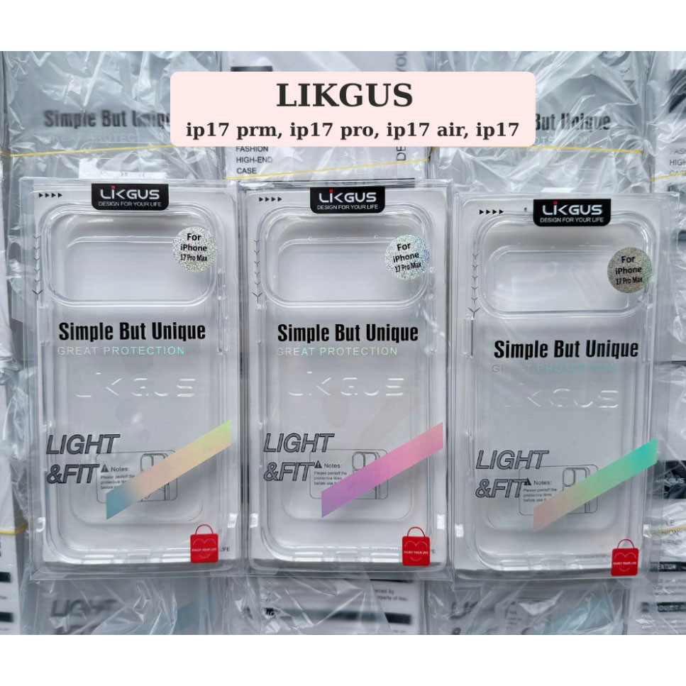✨ LIKGUS งานแท้✨ เคส ขอบกล้องสูง สำหรับ ไอโฟน iPhone 17 17Air 17Pro 17Promax 16 16Pro 16Promax 15/14/13/12/11 ProMax 047