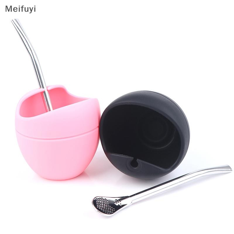 [Meifuyi] ชุดถ้วยซิลิโคน illas Yerba Mate ขนาด 5 ออนซ์พร้อมหลอด Yerba illa