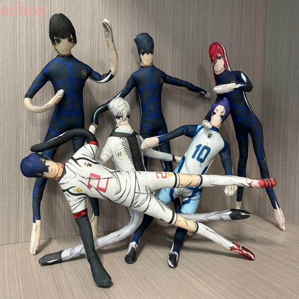 ECHOEDGE Blue Lock Plush, Nagi Sishiro Chigiri Hyoma Isagi Yoichi ตุ๊กตา, ตกแต่งห้องผ้าฝ้ายตุ๊กตา Twistable Shape บทคัดย่อรุ่น Bachira Meguru ตุ๊กตาคอสเพลย์