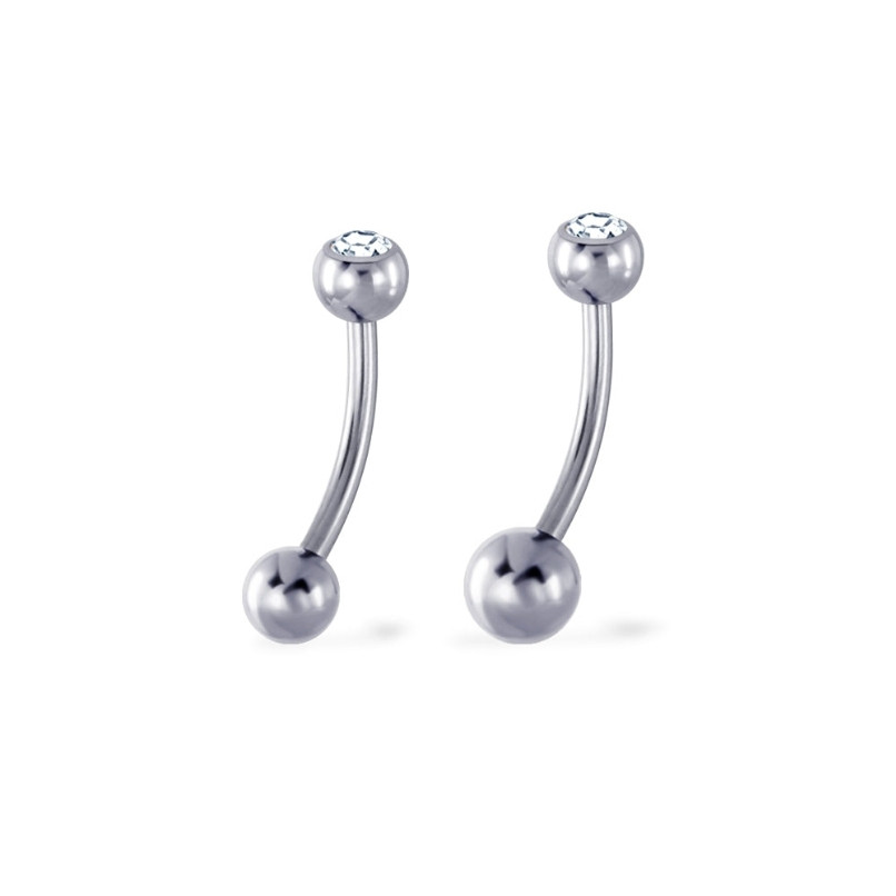 Piercingroom by Jay Titanium Crystal Ball Belly Ring Titanium G23 เกรดการแพทย์ (ราคาต่อชิ้น)