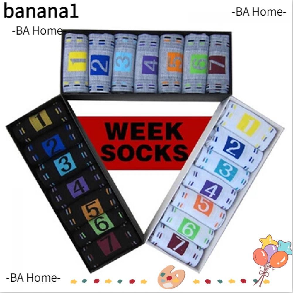BA 7 คู่ Week Socks Casual Lot Sports Crew