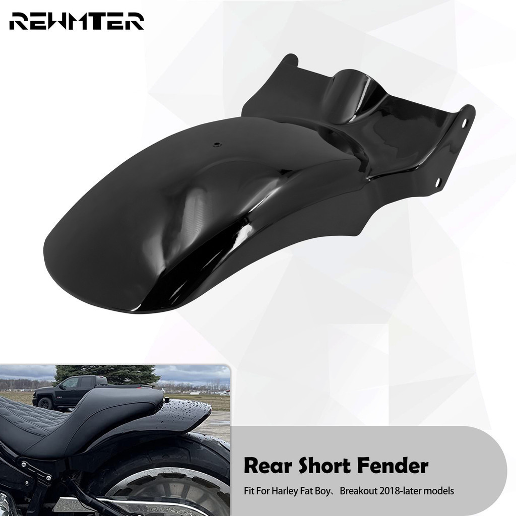 รถจักรยานยนต์สีดําด้านหลังสั้น Mudguard Fender Fit สําหรับ Harley Breakout Fat Boy FLFBS FXBRS 2018-