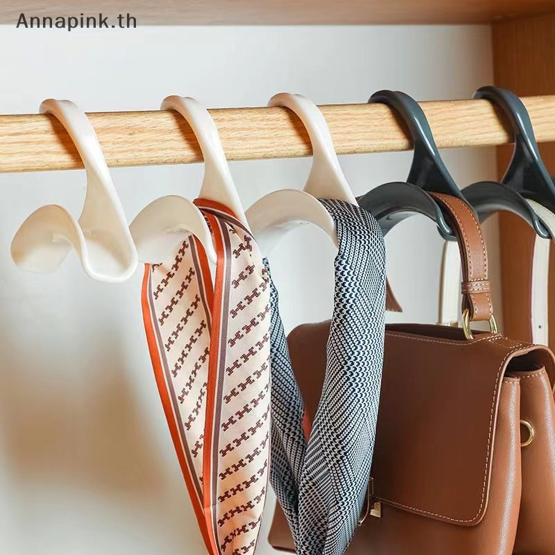 Annapink.th ทนทานกระเป๋า Rack Holder Home Closet หมวกผ้าพันคอผ้าไหมผ้าคลุมไหล่กระเป๋าถือจัดเก็บ Arched แขวนตะขอ EN