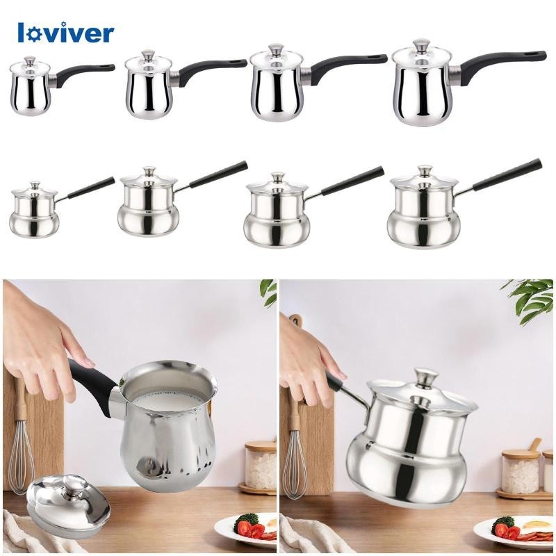 [Loviver] หม้อกาแฟตุรกีช็อคโกแลตละลายกระทะ Maker สแตนเลสสําหรับ Office Home Travel