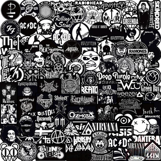 100ชิ้น/เซ็ต ❉ วงร็อครวม . Rocknrol Art Series 04 สติ๊กเกอร์สีดําคลาสสิก ❉ Diy แฟชั่นสติ๊กเกอร์ Doodle กันน้ํา