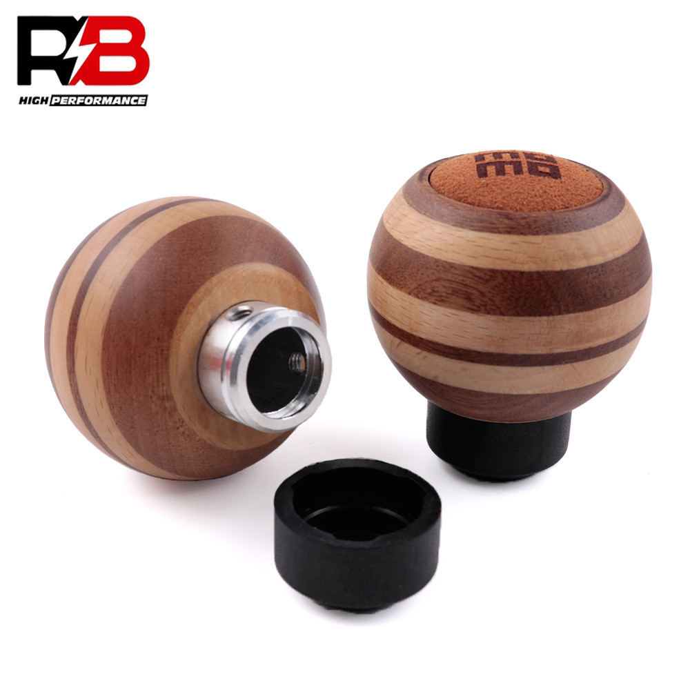 MOMO ไม้จริงหัวเกียร์ JDM คู่มือคันเกียร์ลูกบิดลูกบิดไม้ Universal