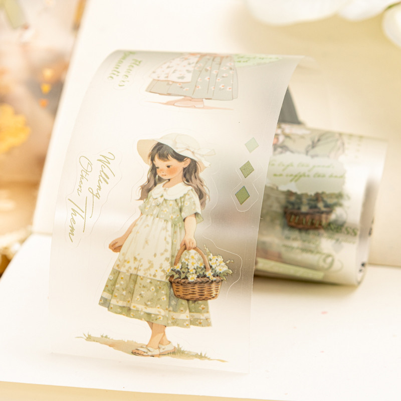 Mr. Paper 200 ซม./โรล เทปกันน้ำ รีเฟรชเนส รูปผู้หญิง ตัวละครถูกตัดเทป ถ้วยกาแฟ ที่สร้างสรรค์กับวัสดุต่าง ๆ การ์ดอวยพร ของขวัญ เทปตก แต่ง