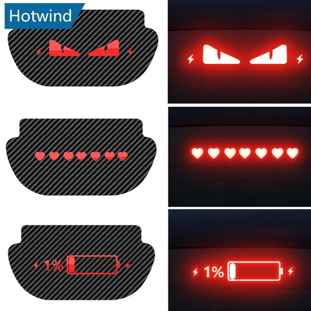 Hw รถติดตั้งไฟเบรครถเบรค Projection Board PVC Soft Decal ไฟท้ายสติกเกอร์สัญลักษณ์สําหรับ Tesla รุ่น 