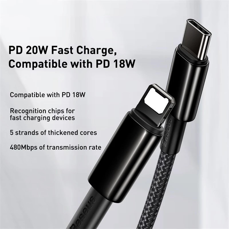 สายชาร์จ 💜ถูกจริง/ส่งไว📦Baseus สายชาร์จสำหรับไอโฟน สายถัก PD 20W USB-C