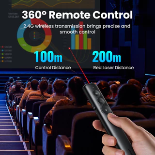 Ugreen การนําเสนอไร้สาย Remote Clicker Laser Pointer 2.4GHz USB Powerpoint PPT ปากกาสําหรับ Office Mac Window Multi-function Laser Pointer สําหรับการนําเสนอ