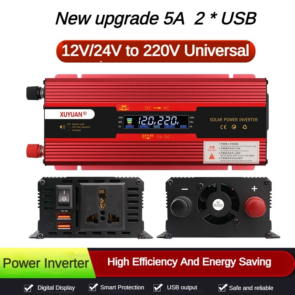1000W/3000W/4000W/6000W High Power Universal USB รถอินเวอร์เตอร์ 12v24v ถึง 220V เครื่องแปลงไฟในครัว