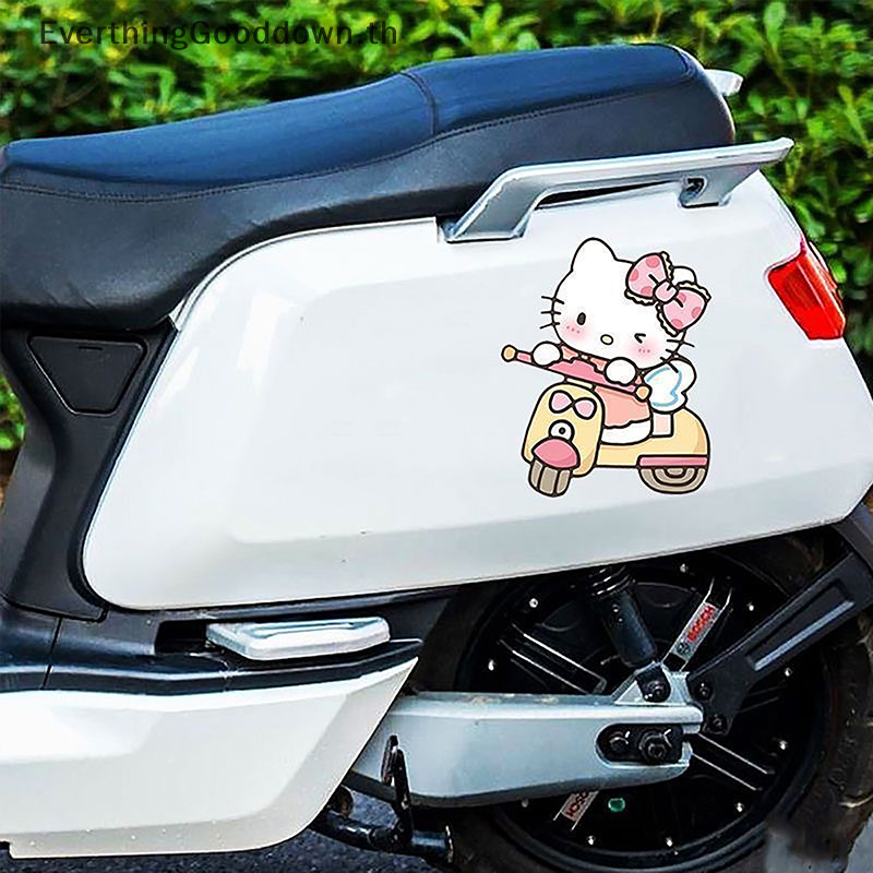 Ever 1 คู่การ์ตูน Sanrio รถสติกเกอร์สะท้อนแสงน่ารัก Hello Kitty กันน้ําการปิดกั้นรอยขีดข่วนรถคําเตือนสติกเกอร์ตกแต่งของขวัญ TH