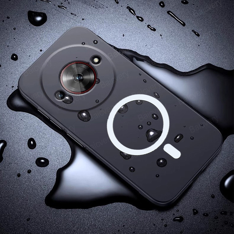 สําหรับ ZTE Nubia Focus 5G NX302J/ZTE Nubia Focus Pro Z2351N กรณีคุณภาพสูง TPU ซิลิคอนแม่เหล็กวงกลมไร้สายชาร์จกันกระแทกป้องกันปลอก