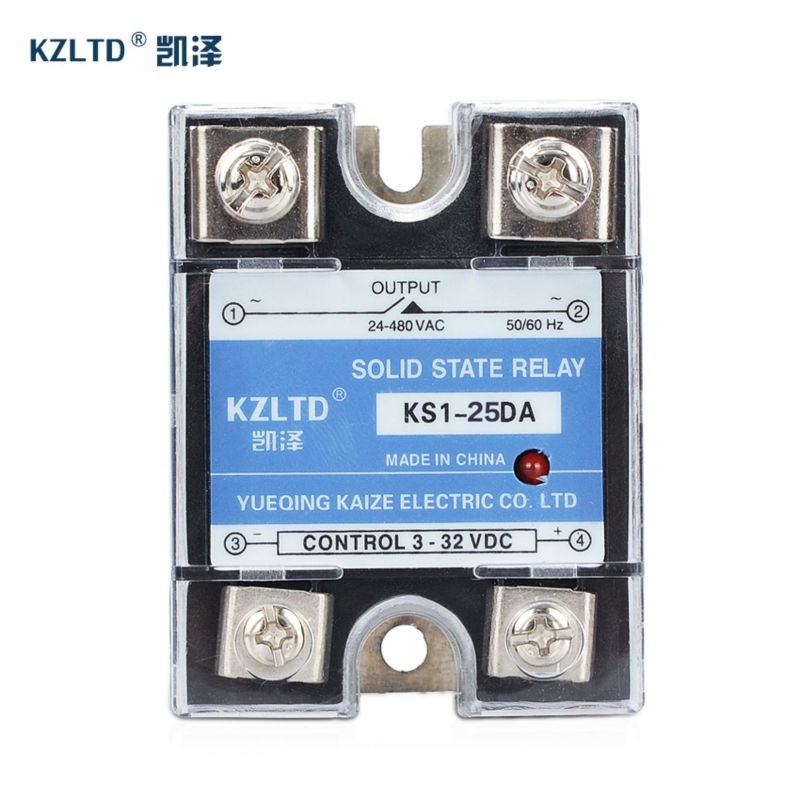 ✹SSR-25DA DC-AC 25A Solid State Relays 220V AC Output 3-32V DC to 24-480 V AC 12V Solid State Relay