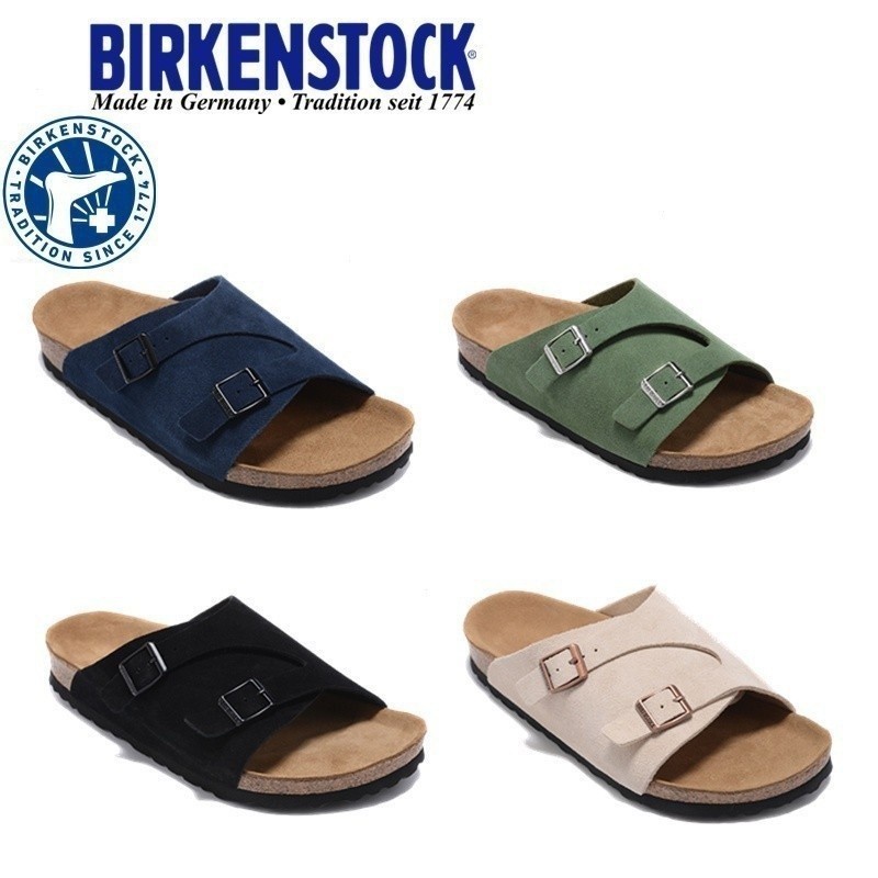 สไตล์ใหม่ BIRKENSTOCK Zurich Cork รองเท้าแตะชายหาดผู้ชายผู้หญิงรองเท้า KHK1