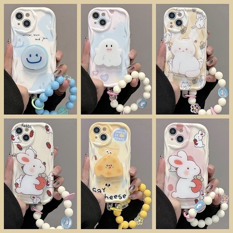 นุ่มน่ารักการ์ตูนกระต่ายวงเล็บ OPPO A98 A78 A57 Reno 10Pro + 8Pro 7Pro R17 เคสโทรศัพท์กันกระแทก