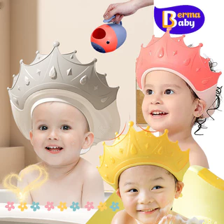 Berma Baby หมวกสระผมเด็ก ถ้วยสระผม หมวกสระผมเด็ก ปรับขนาดได้ กันน้ำ กันแชมพูเข้าตา