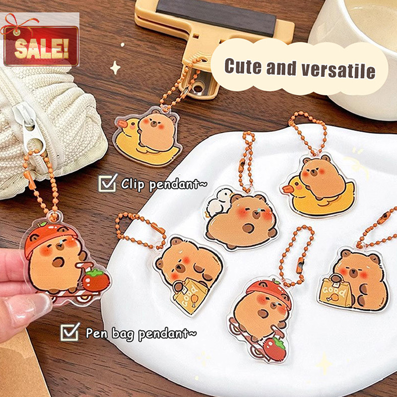 Bl ตลกการ์ตูน Capybara พวงกุญแจสร้างสรรค์น่ารัก Capybara จี้แฟชั่นกระเป๋าเป้สะพายหลังอุปกรณ์ตกแต่งของขวัญวันเกิด A