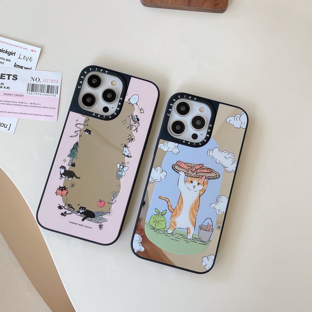 Casetify case iphone13 case 14Plus 12pro 13pro Max 15Plus 14pro Max case 15Pro Max case 镜面手机壳吸水果水装饰品