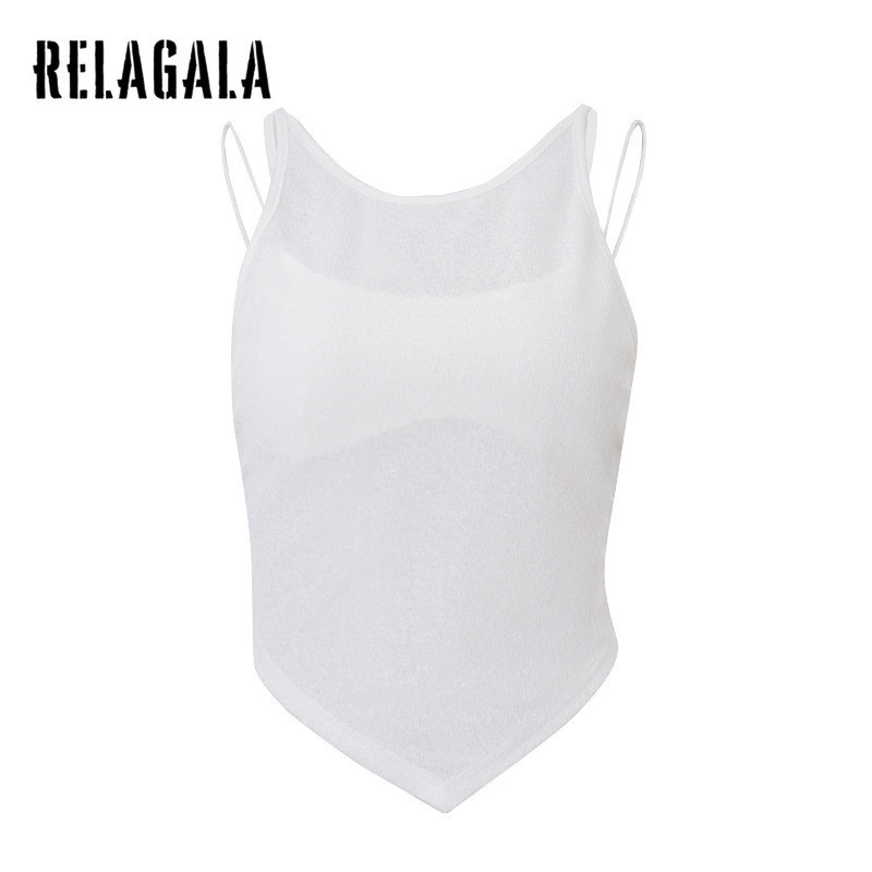 RelaGala ผู้หญิงแฟชั่นใหม่ไม่สม่ําเสมอเซ็กซี่มุมมอง Slim สลิงชุดสองชิ้น Crop Top