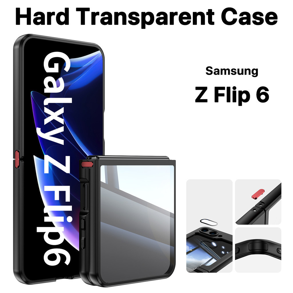 เคส Samsung Z Flip 6 แข็ง ถุงลมนิรภัย กันกระแทก โปร่งใส ความงาม ทนต่อการขีดข่วน