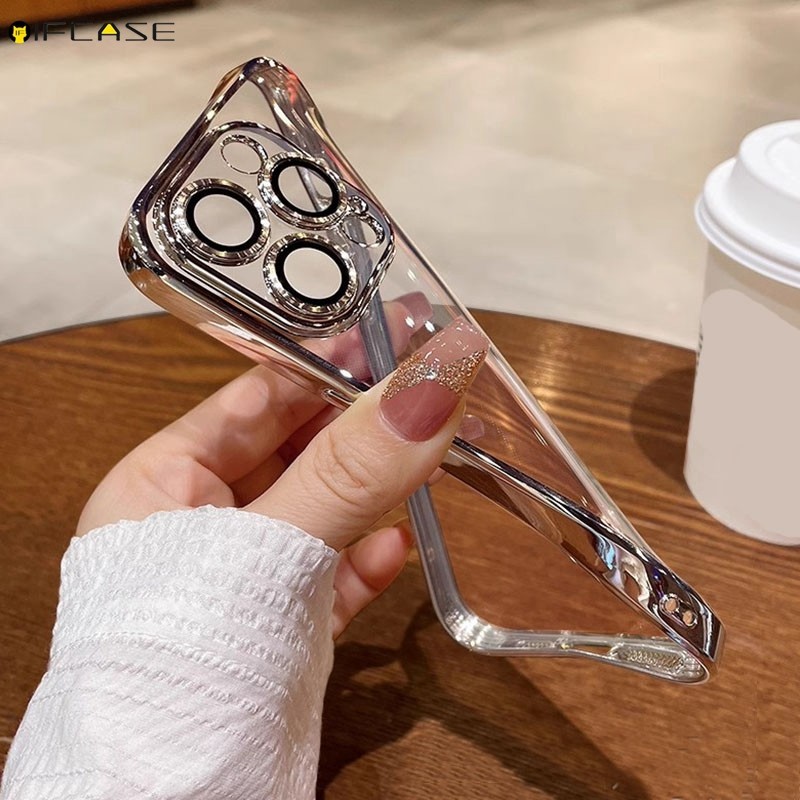สําหรับ OPPO Reno 7 5 Pro 4 SE Lite 7Z 6 6Z 5Z 5K 4Z 3 2Z 2F 2 Z 4G 5G เคสโทรศัพท์หรูหราชุบเงา Shining ธุรกิจ Simple โปร่งใสซิลิโคนนุ่มกรณีฝาครอบ ราคา ถูกที่สุด ดีลบีเคเค แกลเลอรีภาพที่ 9
